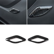 Pair Carbon Fiber Door Speaker Ring Cover Frame Trim For Chevrolet Camaro 2017+ picture