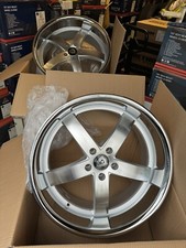 4x Staggered Marquee M5330B Silver & Machined & Stainless 20x9 +15 5x115 20x10.5 picture