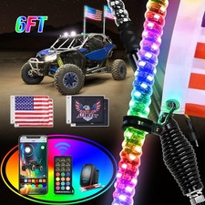 Nilight 6FT RGB LED Whip Light Remote App Control for ATV UTV Polaris 2PCS picture