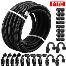 4AN 6AN 8AN 10AN Nylon Braided PTFE Fuel Line 10FT-30FT w/ Fitting Hose Kit E85 picture