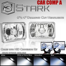 H4651 H4652 H4666 H4656 4x6 Head Light Diamond Glass Housing Lamp Chrome HID (B) picture