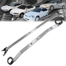 Megan Race Spec Front Upper & Rear Upper Strut Bar Tower Brace For 88-00 Civic picture