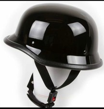 Half Helmet Cruiser Biker Open Face Motorcycle Choper Novelty Shiny German Black picture