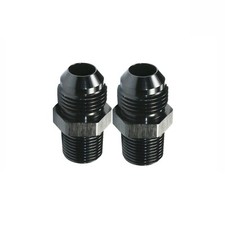 2Pcs Black 8AN to 3/8 NPT Adapter Straight Pipe Thread to 8 AN Flare Fitting picture