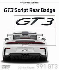 New Genuine Porsche GT3 Script Rear Badge In Black 991 GT3 99155925190 picture
