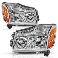 For 2004-2015 Nissan Titan/2004-2007 Armada Chrome Headlights Lamps Left+Right  picture