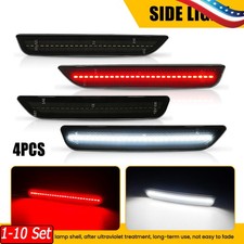 1-10x Solid White/Red Front & Rear LED Side Marker Lights for 10-14 Ford Mustang picture