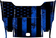24-PRESENT POLARIS XPEDITION HOOD GRAPHIC WRAP GLOSS DISTRESSED BLUE BLACK FLAG picture