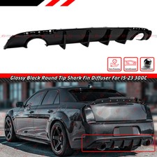 For 15-2023 Chrysler 300 SRT Gloss Black Shark Fin Rear Bumper Diffuser Valance picture