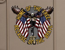 Battlefield Cross Home of The Free, Because of The Brave Military US Army picture