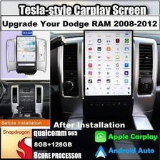 13.8-INCH Tesla Vertical Screen Car GPS Radio Android 13 For Dodge RAM 2008-2012 picture