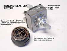ROTARY A/C 3 SPEED BLOWER SWITCH UNIVERSAL TYPE W/ 'FAN' KNOB INDAK,MADE IN USA picture