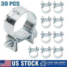 30PCS 1/2″ 9/16″ 5/8″ Fuel Injection Gas Line Hose Clamps Clip Pipe Clamp Silver picture