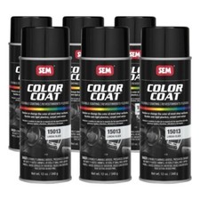SEM 15013 Case of 6 Color Coat Landau Black Spray Paint Aerosol Can 12 oz. picture