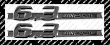 2X 6.3 AMG 6.3L Gloss Black Fender Emblem Badge New for Mercedes-Benz C63 W204 picture