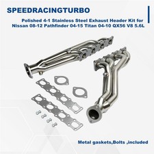 4-1 Exhaust Header Kit for Nissan 08-12 Pathfinder 04-15 Titan 04-10 QX56 V8 5.6 picture
