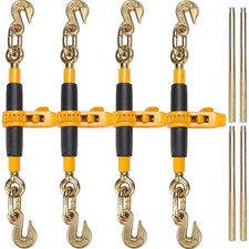 Vevor Ratchet Chain Binder 5 16 3 8 Heavy Duty G80 Hooks 4 Pack picture