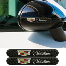 2PCS Real Carbon Fiber Black Car Trunk Side Fenders Door Badge for CADILLAC picture