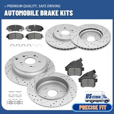AWD Front+Rear Drilled Brake Rotors Ceramic Pads W/Clips for 2007-2012 Acura RDX picture