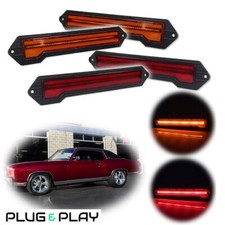 For 70-72 Chevrolet Monte Carlo Full LED Front & Rear Side Marker Lamp Amber Red picture