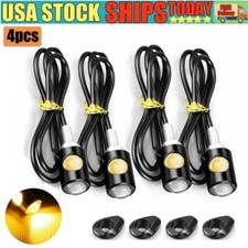 4X Mini Motorcycle LED Turn Signal Light Amber Blinker Indicator Black Universal picture