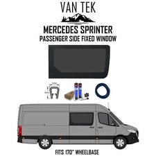 Fits 10-18 Mercedes Benz Sprinter Passenger Side Window Glass With Kit + Trim picture