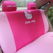 New Sanrio HOT PINK Hello Kitty Bench Back Car Seat Covers Headrest Covers picture