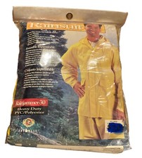 Stearns Rain Suit Size XXL Heavy Duty Two Piece PVC/Polyester Material Yellow picture