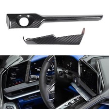 2PCS Real Carbon Fiber Center Console Decor Bezels For Chevrolet Corvette C8 26+ picture
