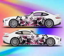 Tie Dye Style Car Decal; Shooting Stars Car Decal; Star Racing Livery; Both Side picture