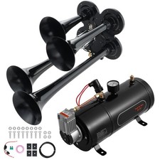 Uimoso Train Horns Kit 4 Trumpet Air Horn Kit 120psi Air Compressor 0.8 Gal Tank picture