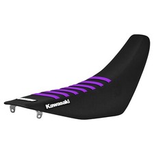 1994-1998 Kawasaki KX125/250 seat cover   all BLACK with PURPLE ribs #78 LOGO picture
