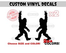 x2 Bigfoot Peace Decals Mirrored Sasquatch Big Foot Peace Stickers. picture