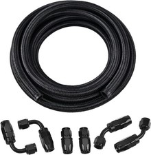 6AN Fuel Line Kit CPE Nylon Braided AN6 Fuel Hose 10FT Black picture