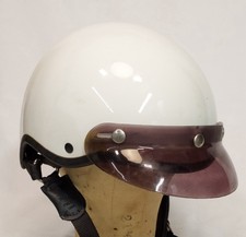 VTG Bell Pacer USA White Open Face Motorcycle Helmet Smoked Visor Size 7 3/8 picture