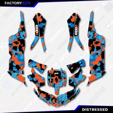 Blue & Orange Distressed Camo Graphics kit fit Yamaha YXZ 1000R 2015-2018 Decals picture