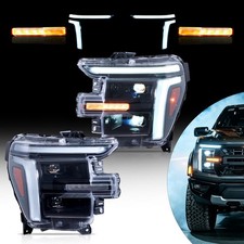 FULL LED Headlight For Ford F150 2024 2025 2026 White DRL Assembly VLAND Pair picture