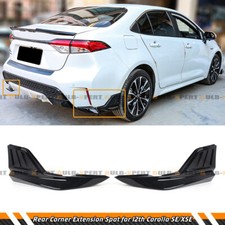 FOR 20-26 TOYOTA COROLLA LE XLE SE XSE GLOSS BLACK REAR BUMPER CORNER APRON SPAT picture