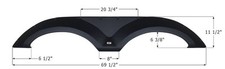 ICON Vehicle Dynamics Fender Skirt Tandem Axle ABS Plastic Single Black 14183 picture