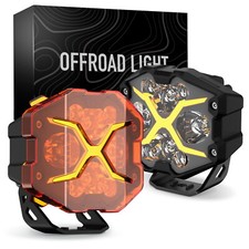 2x NOVSIGHT 4 Inch LED Pods X Series Work Off Road Driving Light with Yellow DRL picture