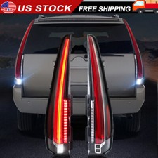 2X Clear LED Tail Lights For 2007-2014 Cadillac Escalade/ESV Rear Lamp Flow Turn picture