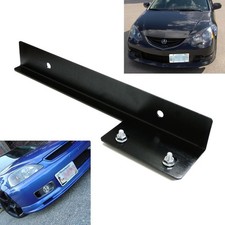 New JDM Black Universal Front Bumper License Plate Relocator Bracket Holder Bar picture