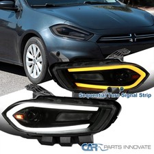Fits 2013-2016 Dodge Dart LED Strip Projector Headlights Lamps Left+Right 13-16 picture