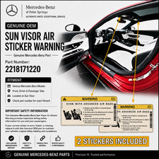 Genuine Mercedes-Benz Sun Visor Airbag Warning Label Sticker 2218171220 x 2 OEM picture