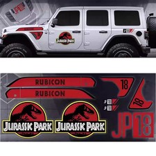 Aftermarket Jurassic Park-Style Dinosaur Hood & Fender Decal for Jeep Wrangler J picture