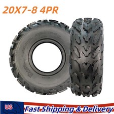 Pair 20x7-8 ATV UTV Tires All Terrain AT 4 Ply Rated 20x7x8 20 7 8 Tubeless Mud picture