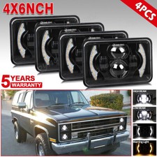 Newest DOT 4x6 Halo LED Headlights DRL for Chevy K5 Blazer C10 Truck Suburban picture