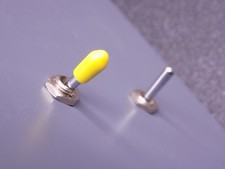 MINIATURE TOGGLE SWITCH BAT CAPS,SLIP-ON YELLOW VINYL , QTY:30 picture