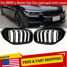 Gloss Black Fit BMW 5 Series G30 G31 530i 540i 2017-2020 Front Kidney Grille NEW picture