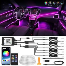 Interior Car LED Strip Lights RGB 8 in 1 Car Neon Led Decor Ambient Lighting Kit picture